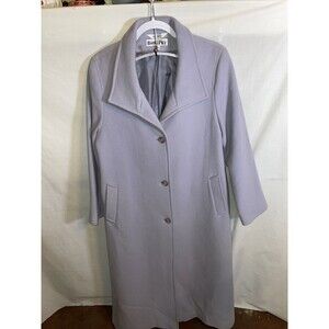 Barrie Pace Pea Coat Women's Size 6 Purple Wool Blend Long Sleeve Button Up